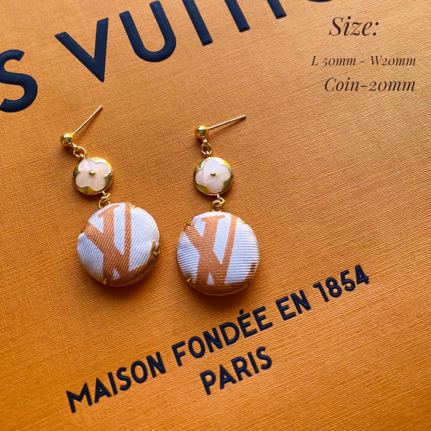 LV- earring- orange