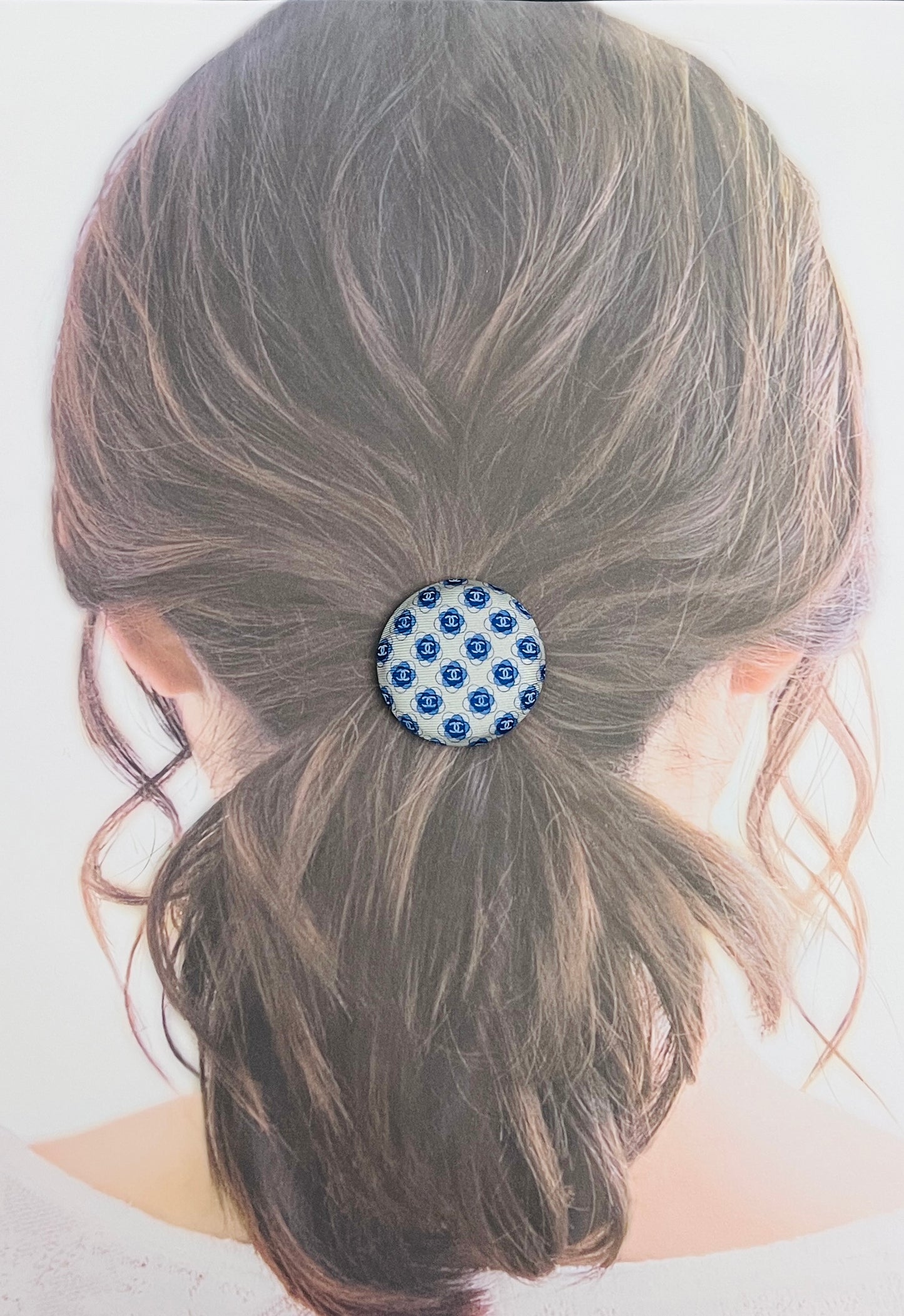 CC- Haze with Cope and Astral Blue Camellias- CC001- Hairband