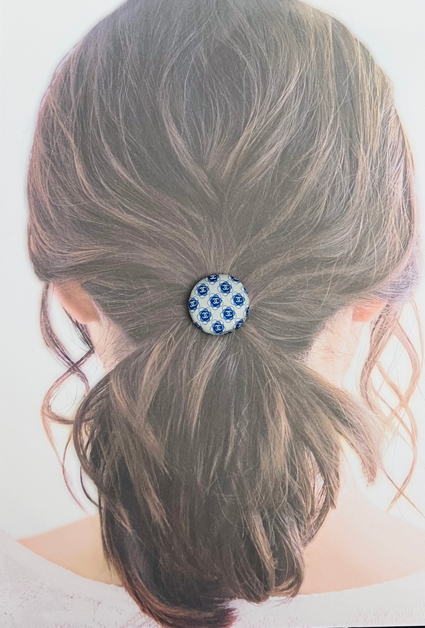 CC- Haze with Cope and Astral Blue Camellias- CC001- Hairband
