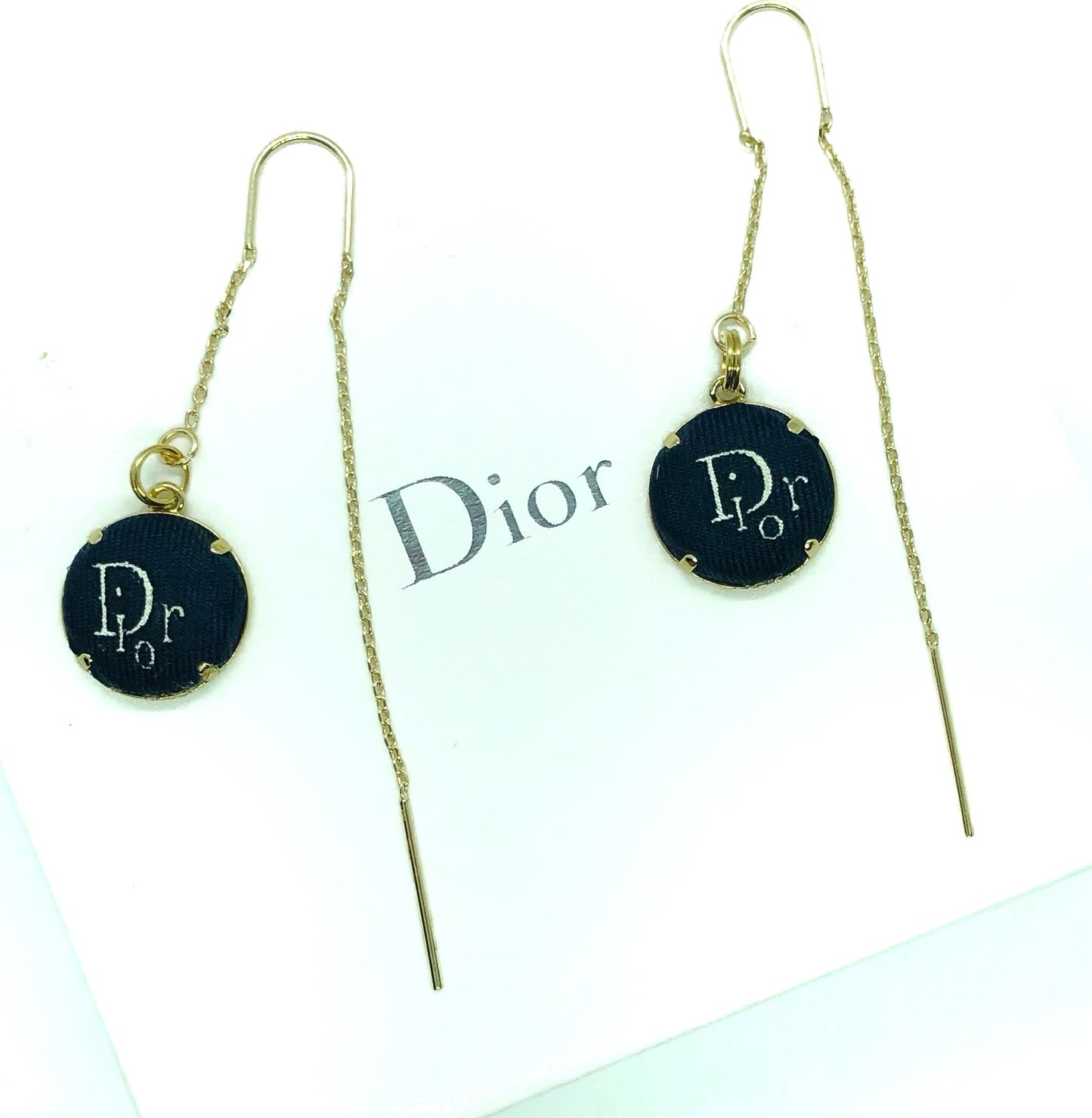 D-Drop earring- navy