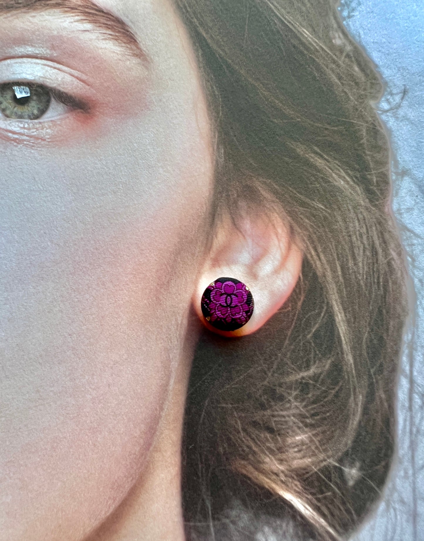 CC- CC0063- Valentine Camellias in the dark- earring