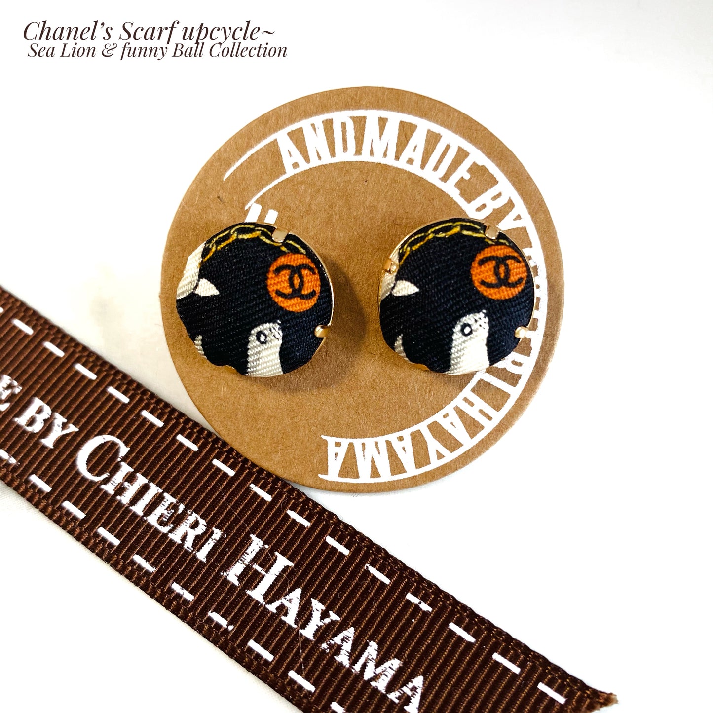 CC-Sea Lion with red CC logo Ball - CC026- Hairband/ earring/