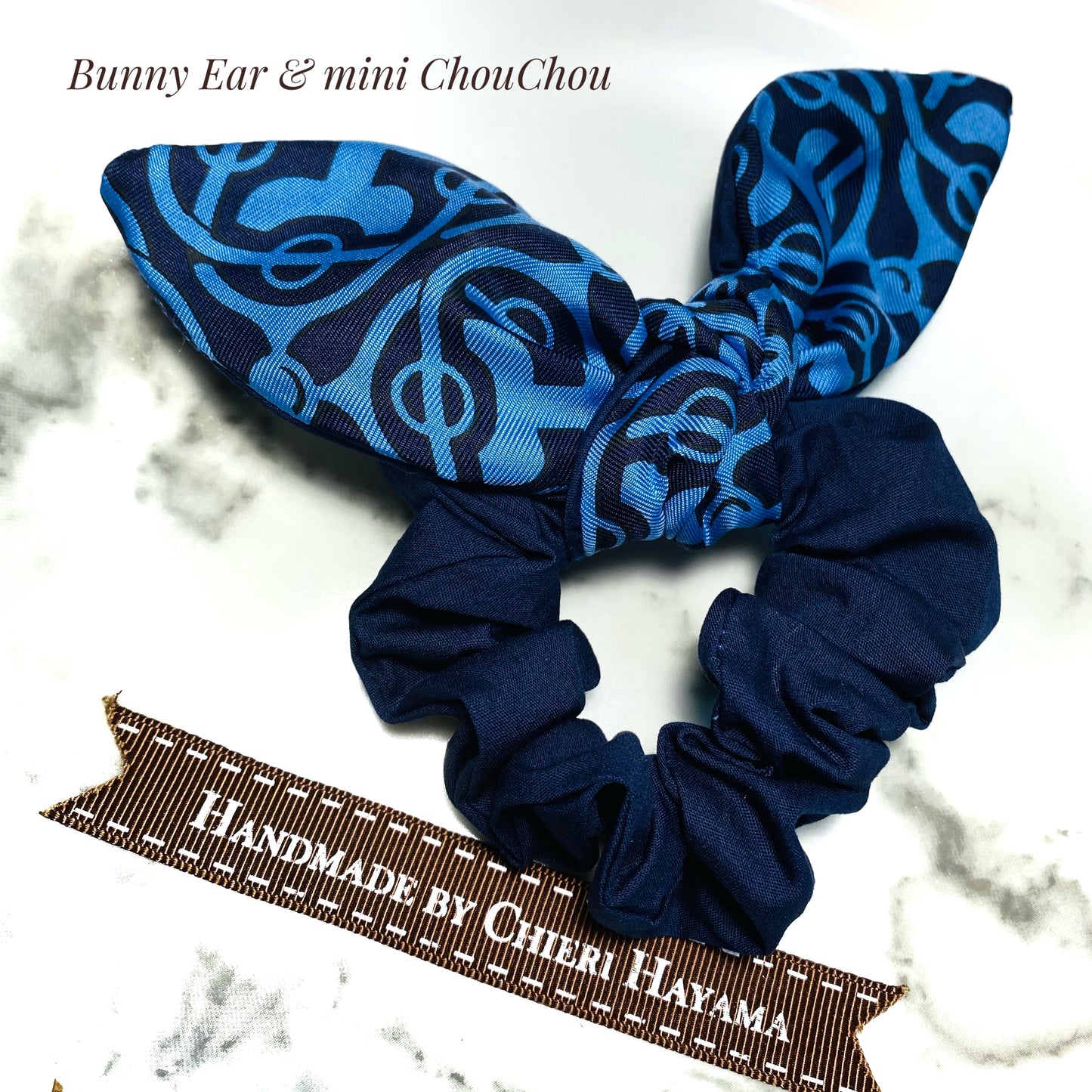 H-H3200 - Navy Big H pattern- Style 4 Headband