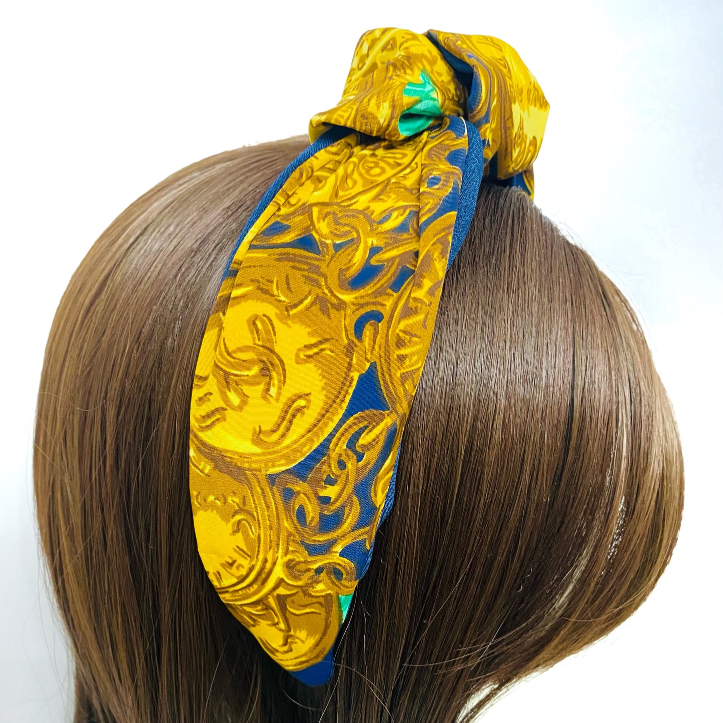 CC- Gold coin & Royal Blue- CC0051 - Headband / hairband
