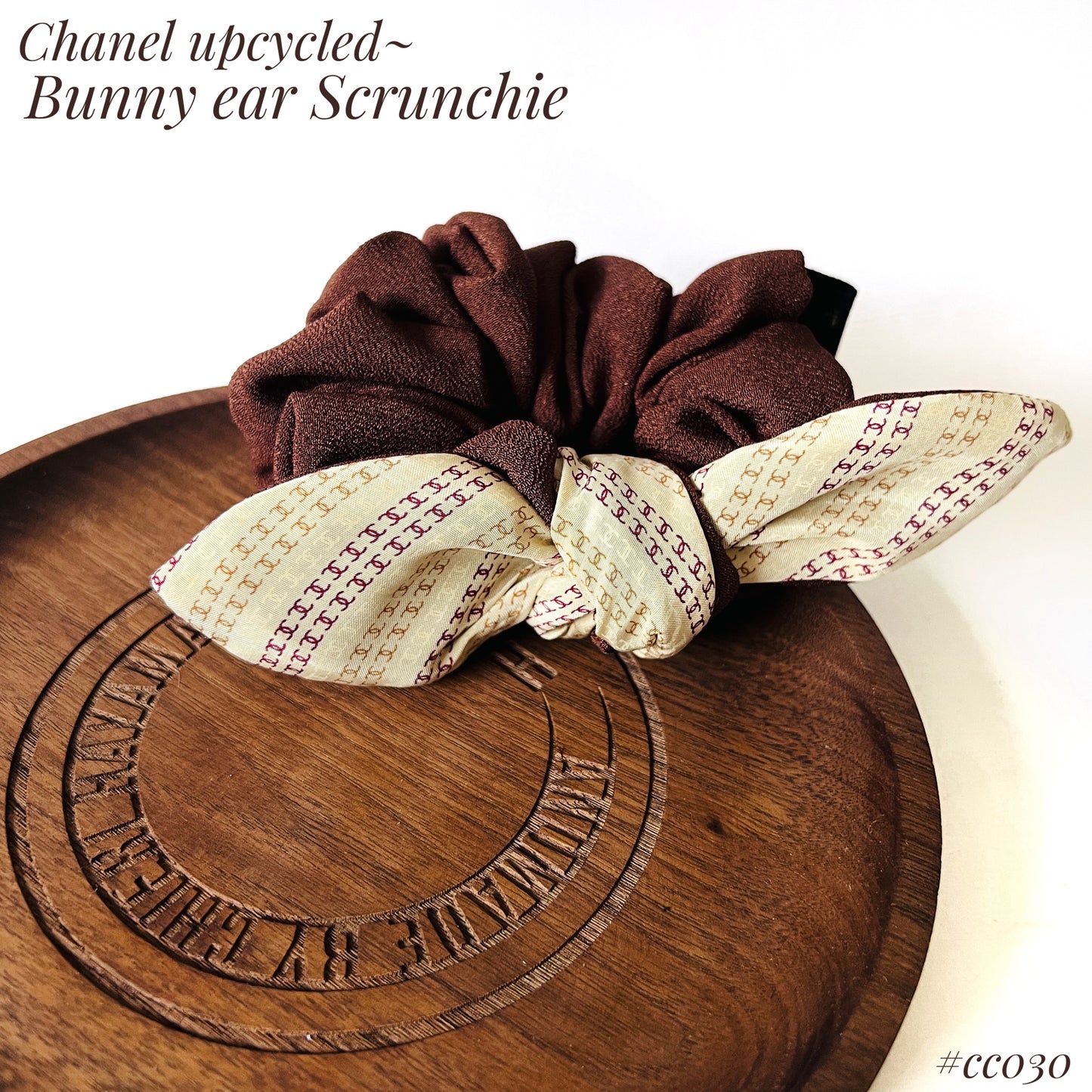 CC- Beige & ruby CC monogram- CC0030 - Headband / earring/ hairband