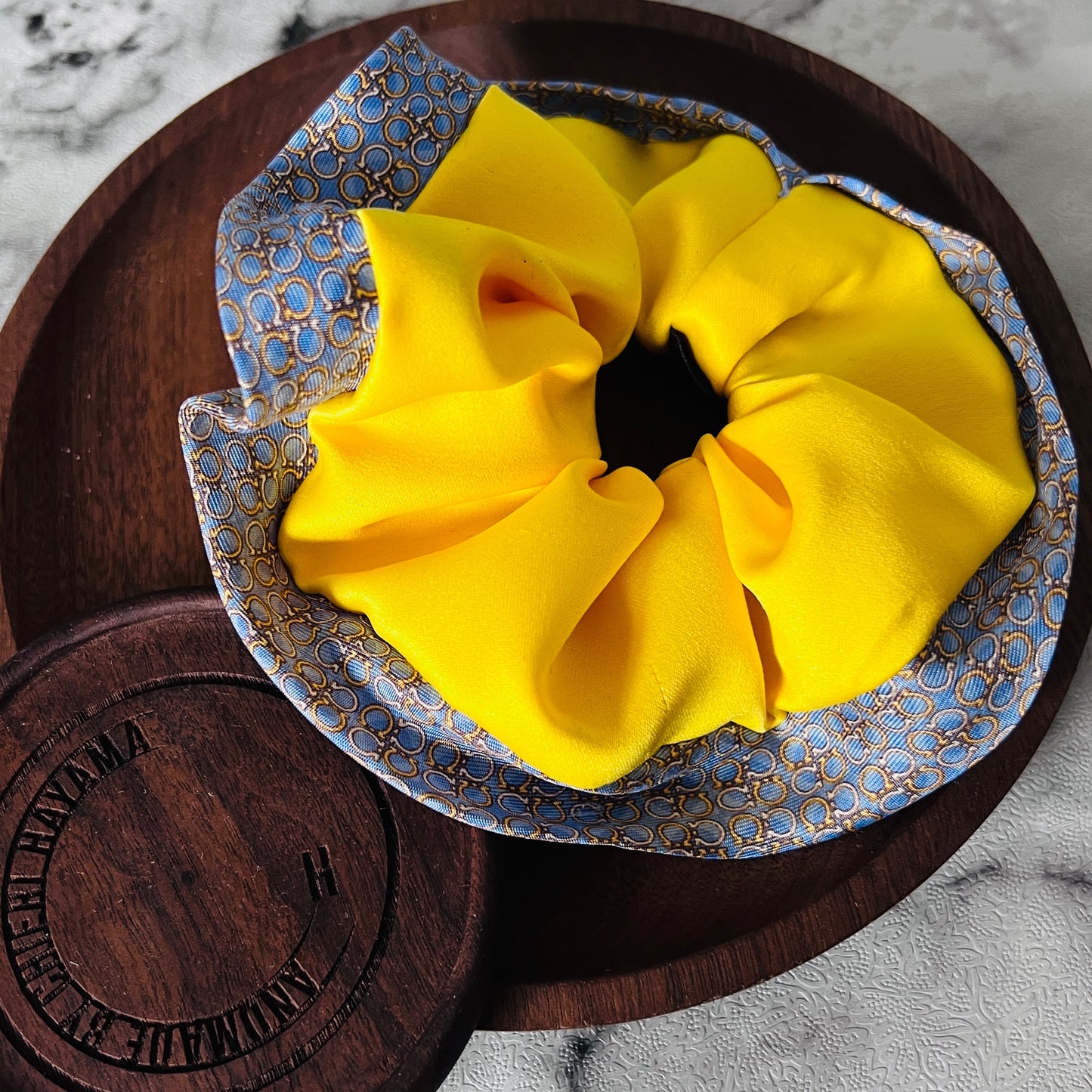 SF- Evening Blue & sunshine yellow SF0009/ scrunchie