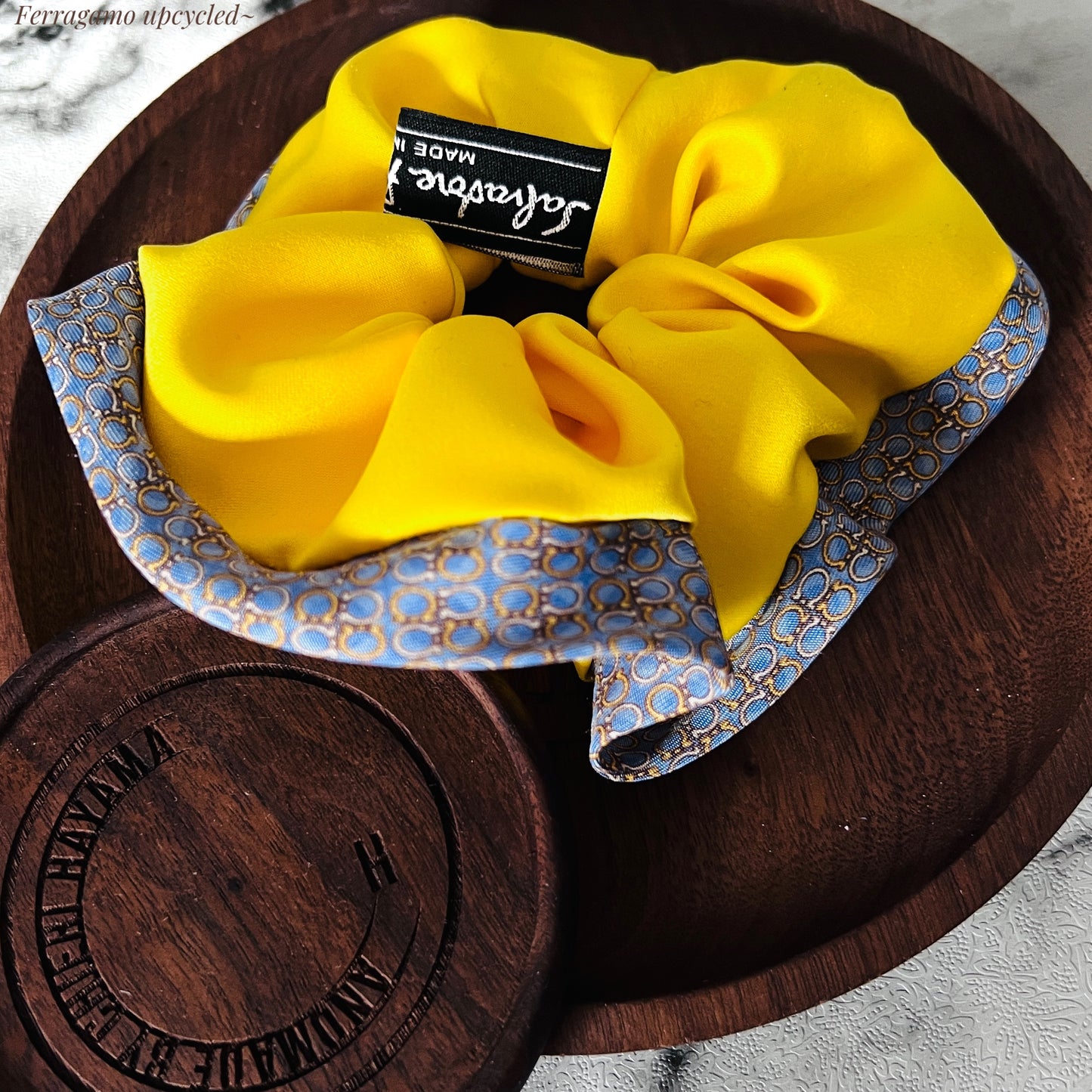 SF- Evening Blue & sunshine yellow SF0009/ scrunchie