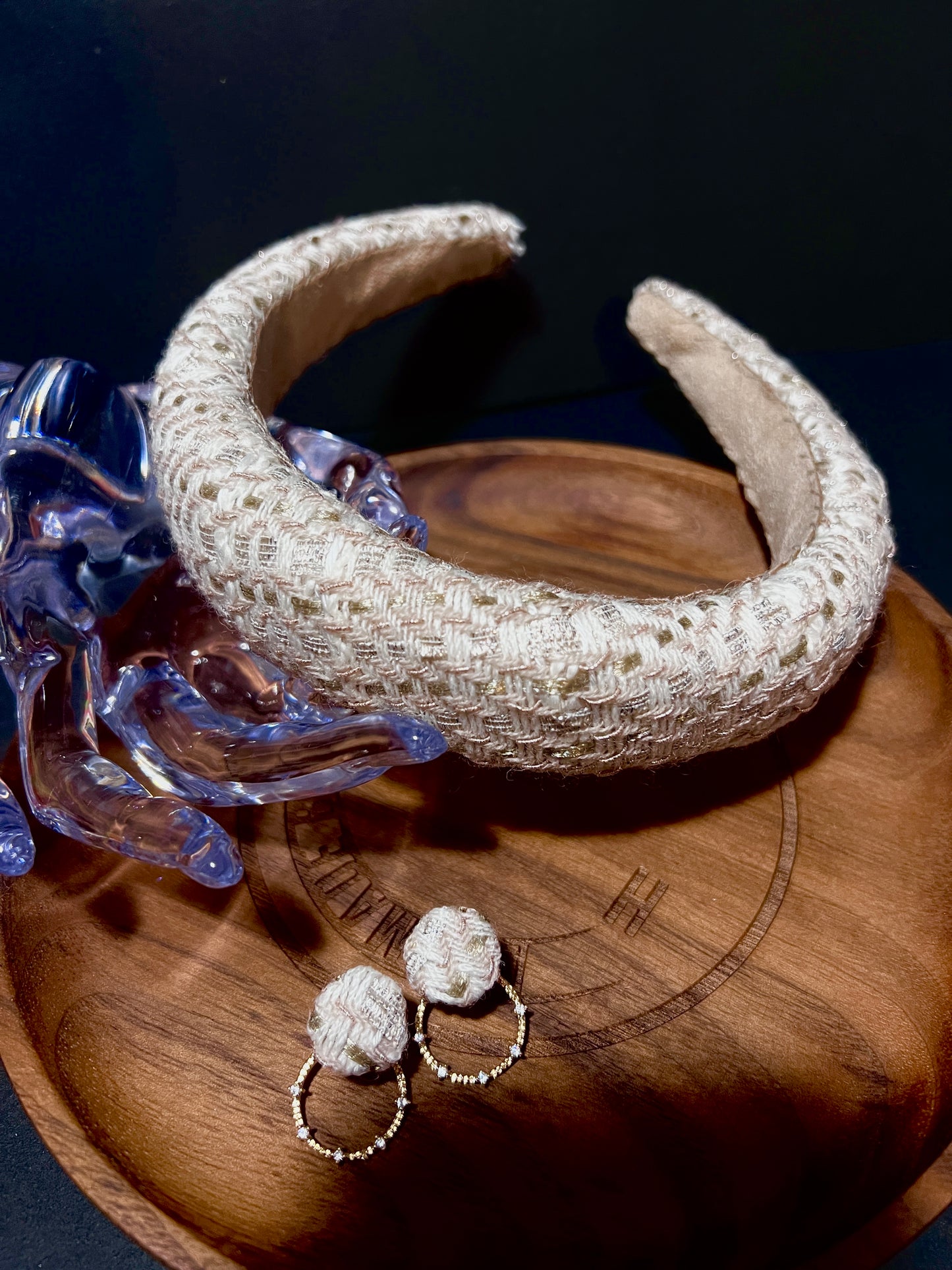 FF- Classic FF Beige & Light Gold- FF004- earring