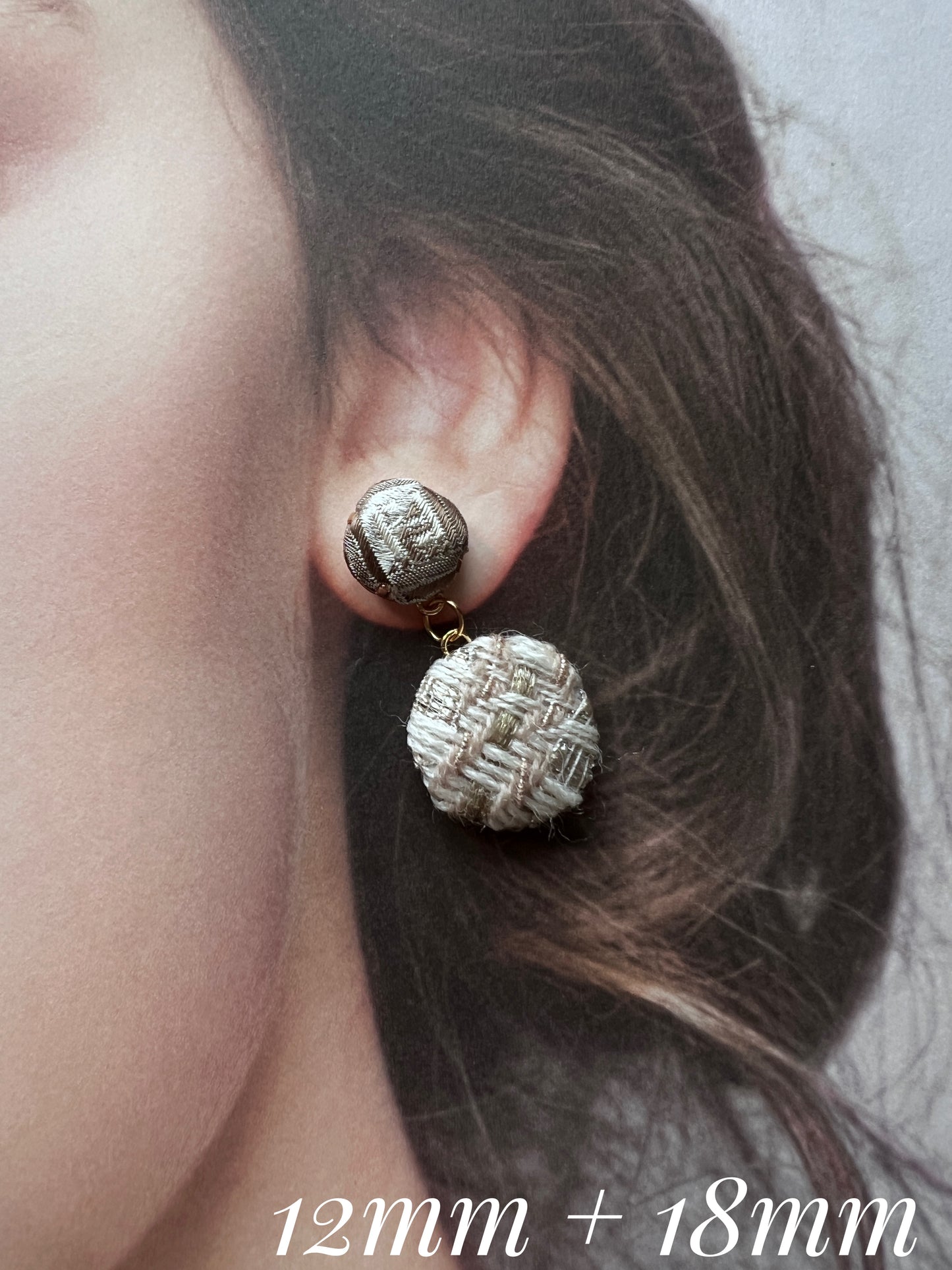 FF- Classic FF Beige & Light Gold- FF004- earring