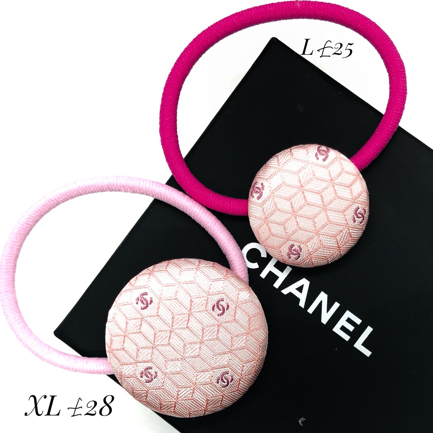 CC- Pink Japanese Kimono pattern with CC logo- CC014- hairband/ earring/ hair pin