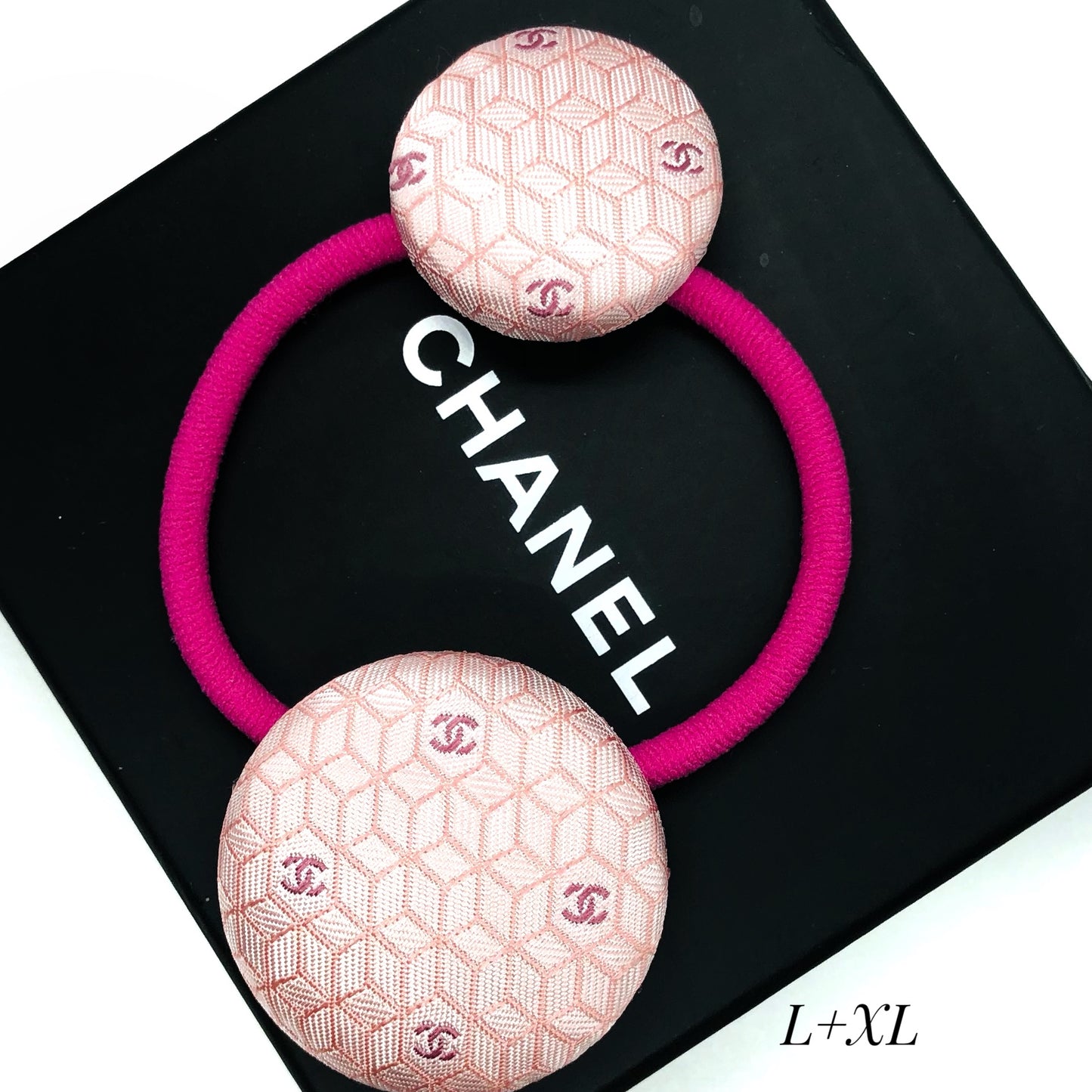 CC- Pink Japanese Kimono pattern with CC logo- CC014- hairband/ earring/ hair pin