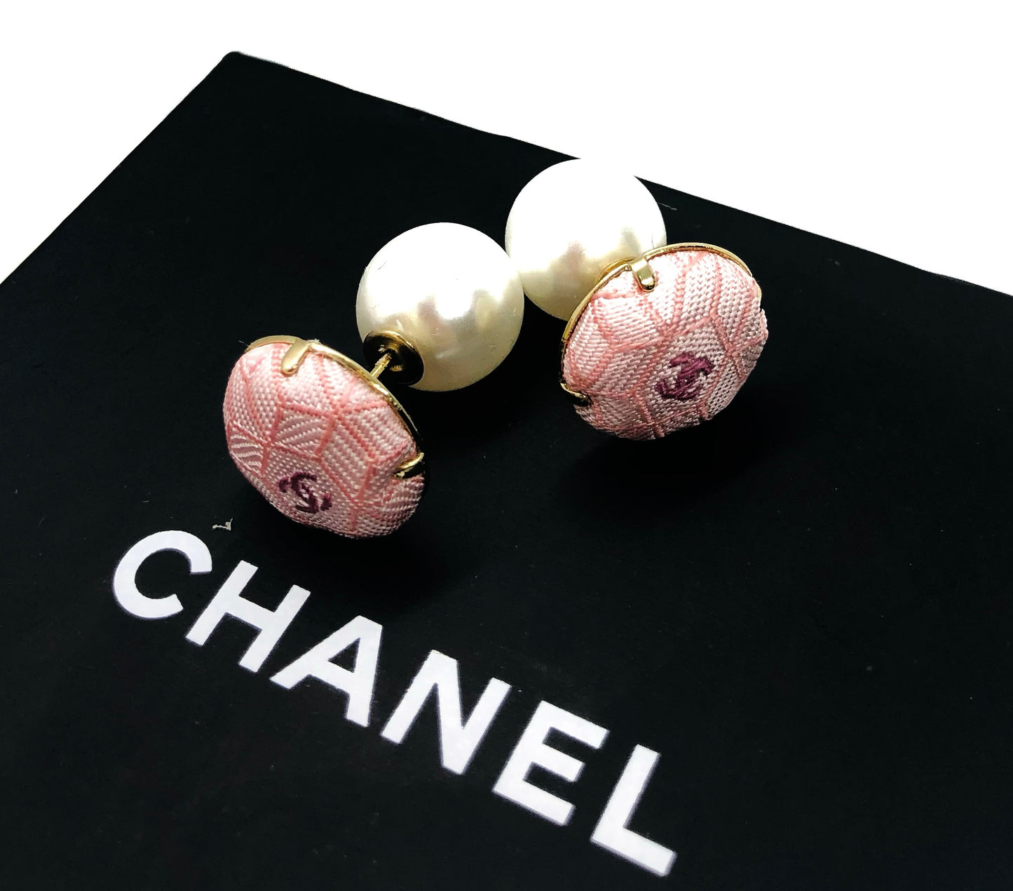 CC- Pink Japanese Kimono pattern with CC logo- CC014- hairband/ earring/ hair pin