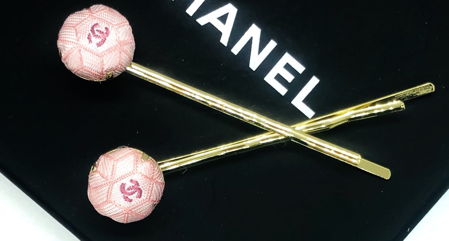 CC- Pink Japanese Kimono pattern with CC logo- CC014- hairband/ earring/ hair pin