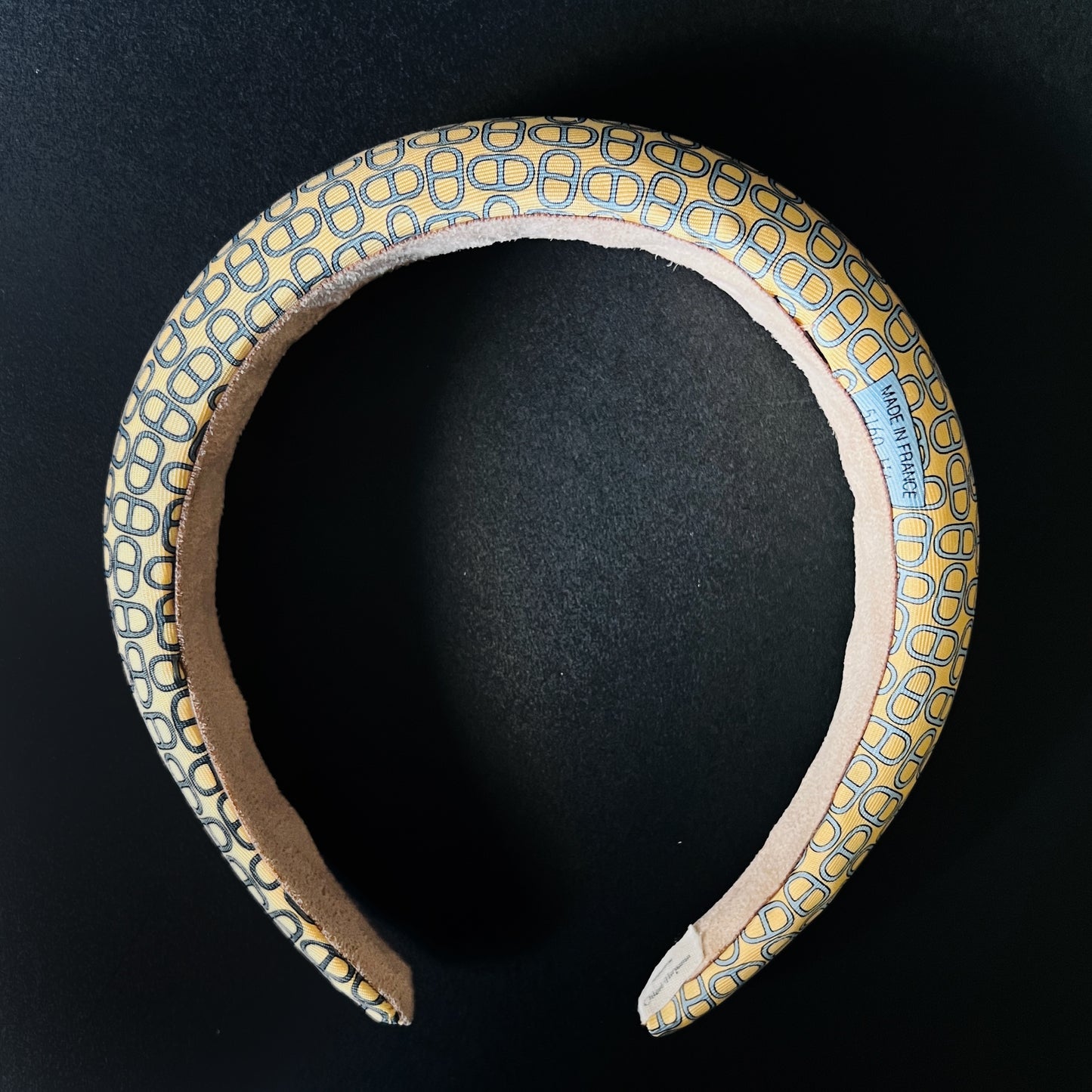 H-H0070 Sunflower Yellow & Copen Grey Maillon pattern- Alice style headband