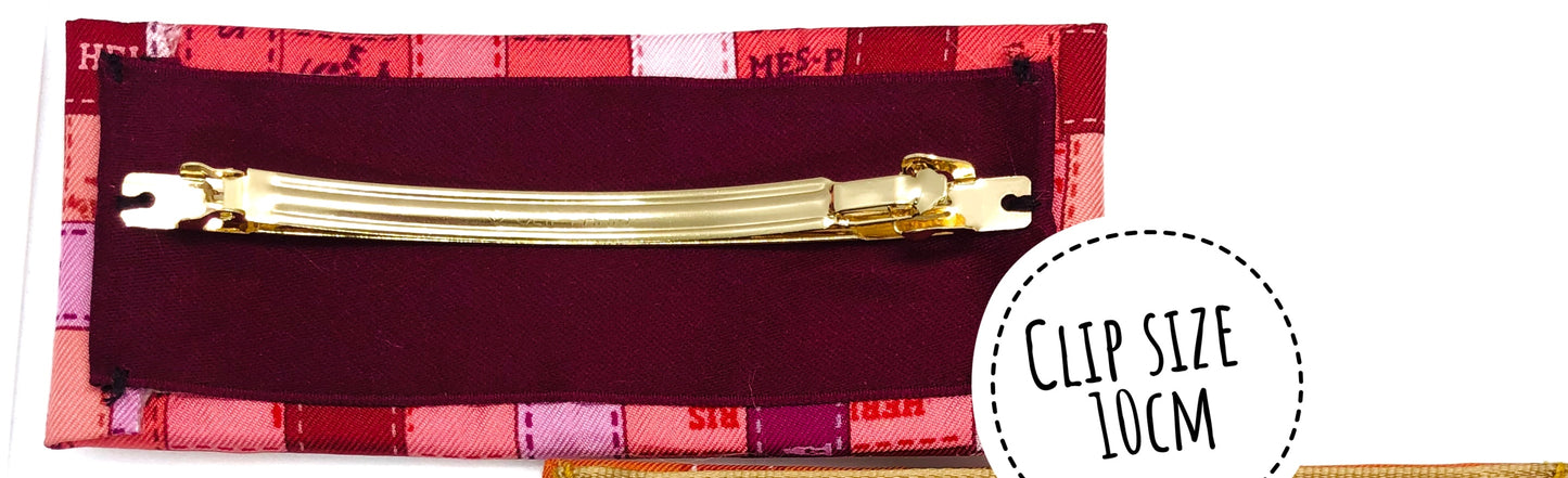 H-H icons Ribbons- HH- Apple Green & Beige- Flat Clip