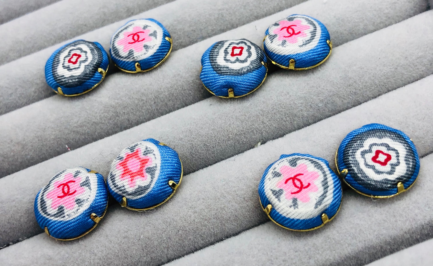 CC-Blue Jay & Pink Flower- CC005- Hairband/ hairpin/ earring