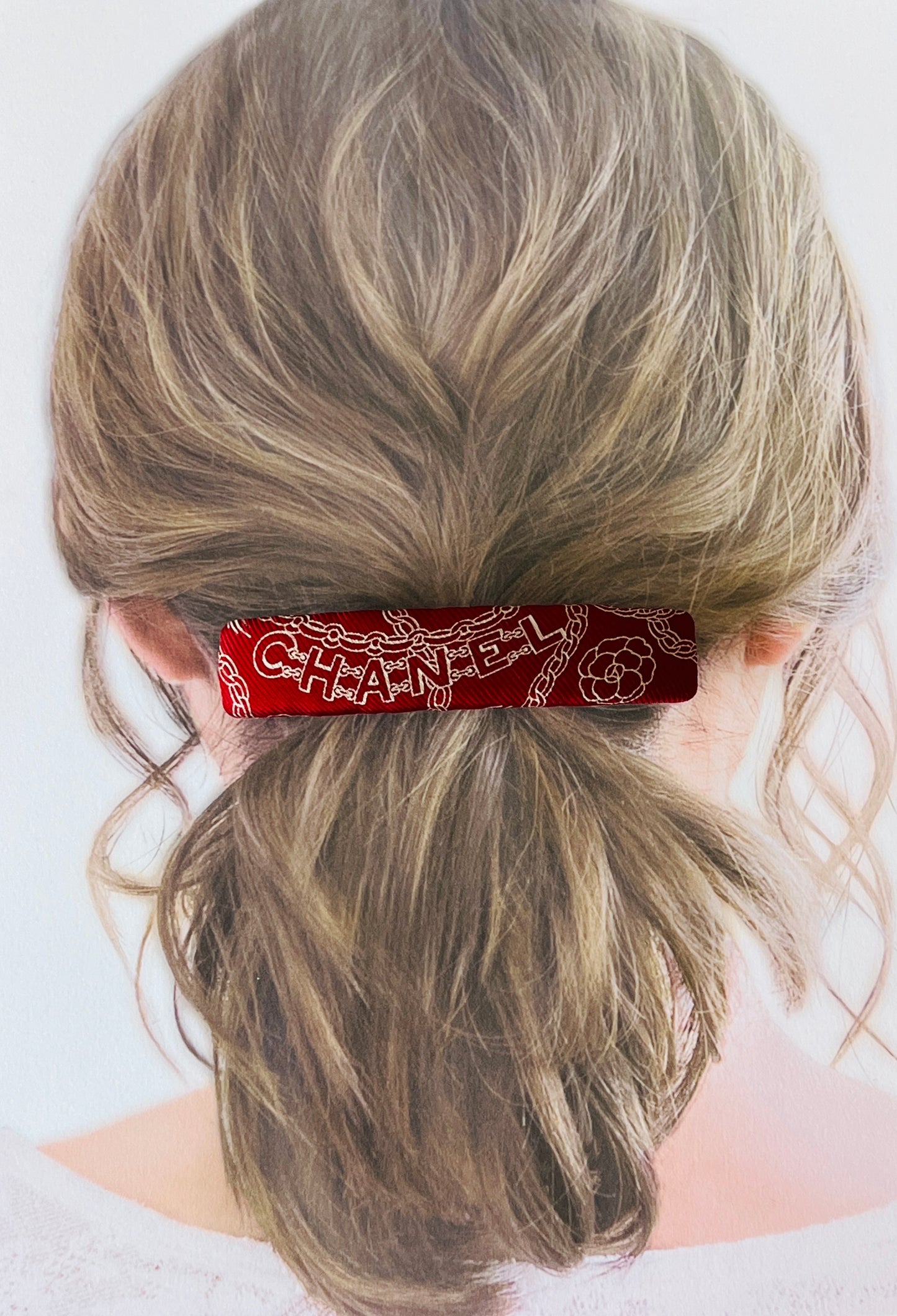 CC- Red Camellias- CC046- Hair Clip