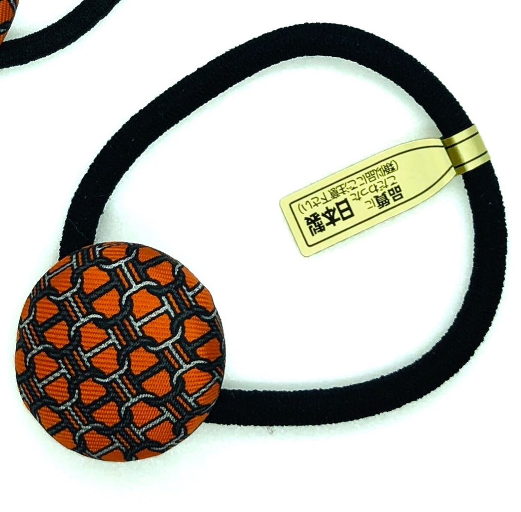 H-H Orange & Black iconic Maillon pattern H0007- Hairband/ earring/ O-shape Clip