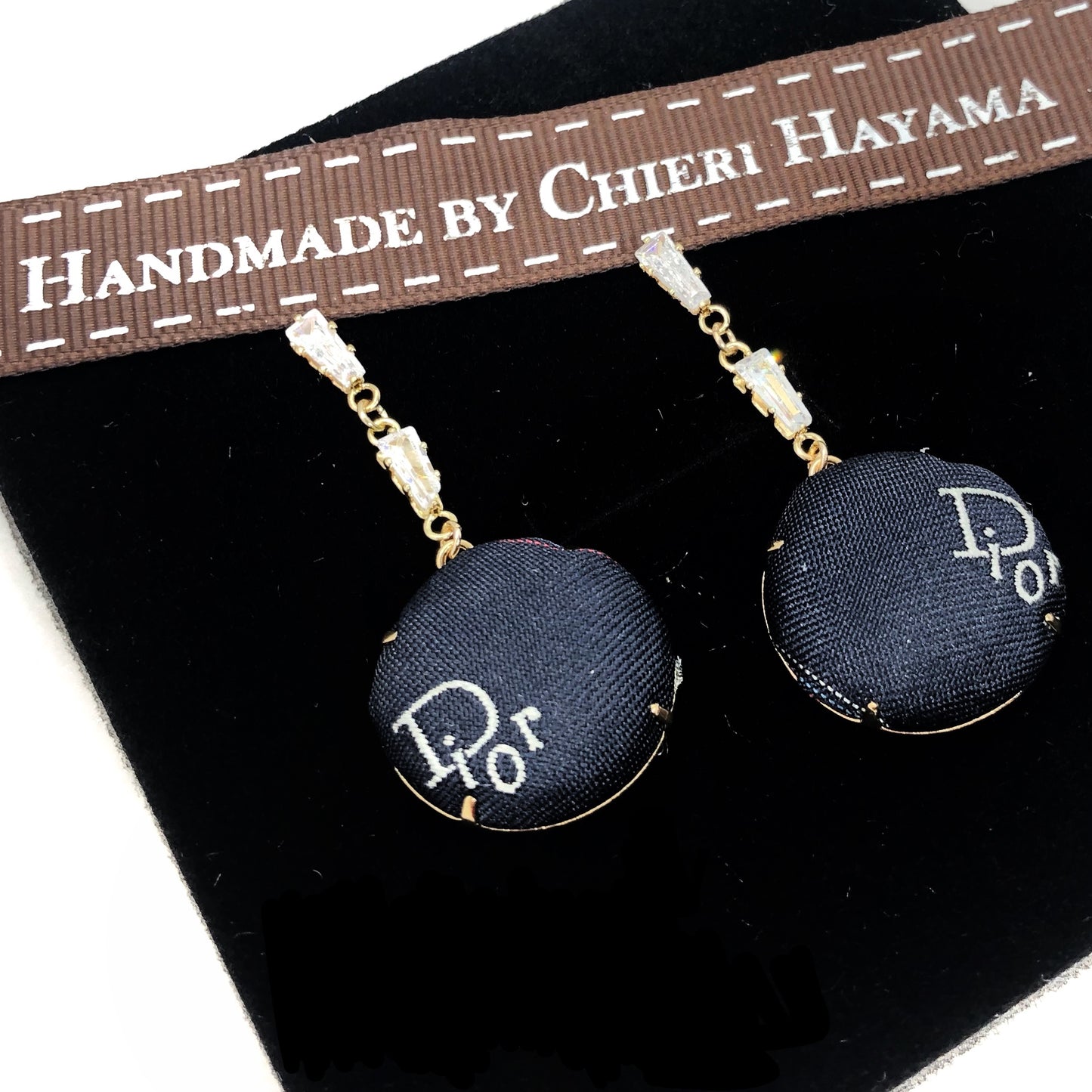 D-Drop earring- navy