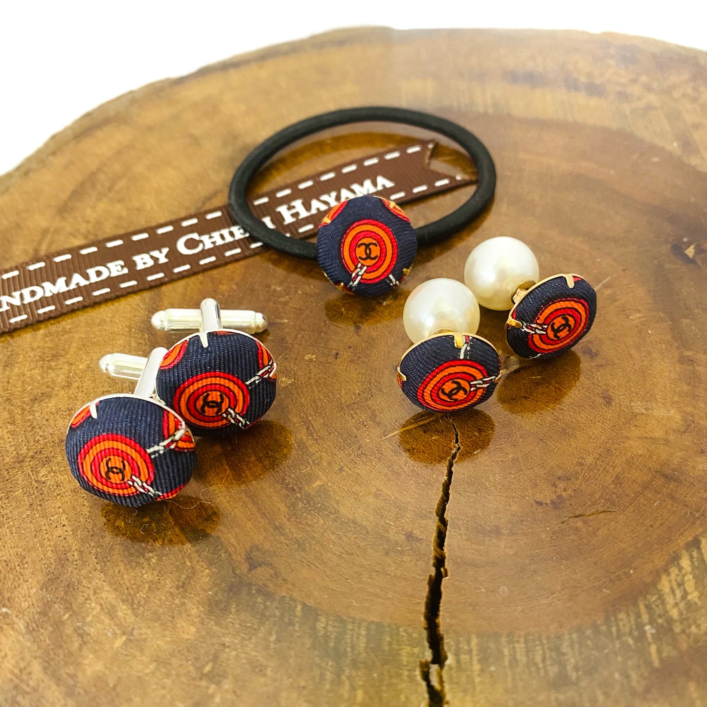 CC-Lover Cupid's Arow in Dark orange & Navy - CC021- Hairband/ hairpin/ earring/ O-shape Clip/ Men Cufflink