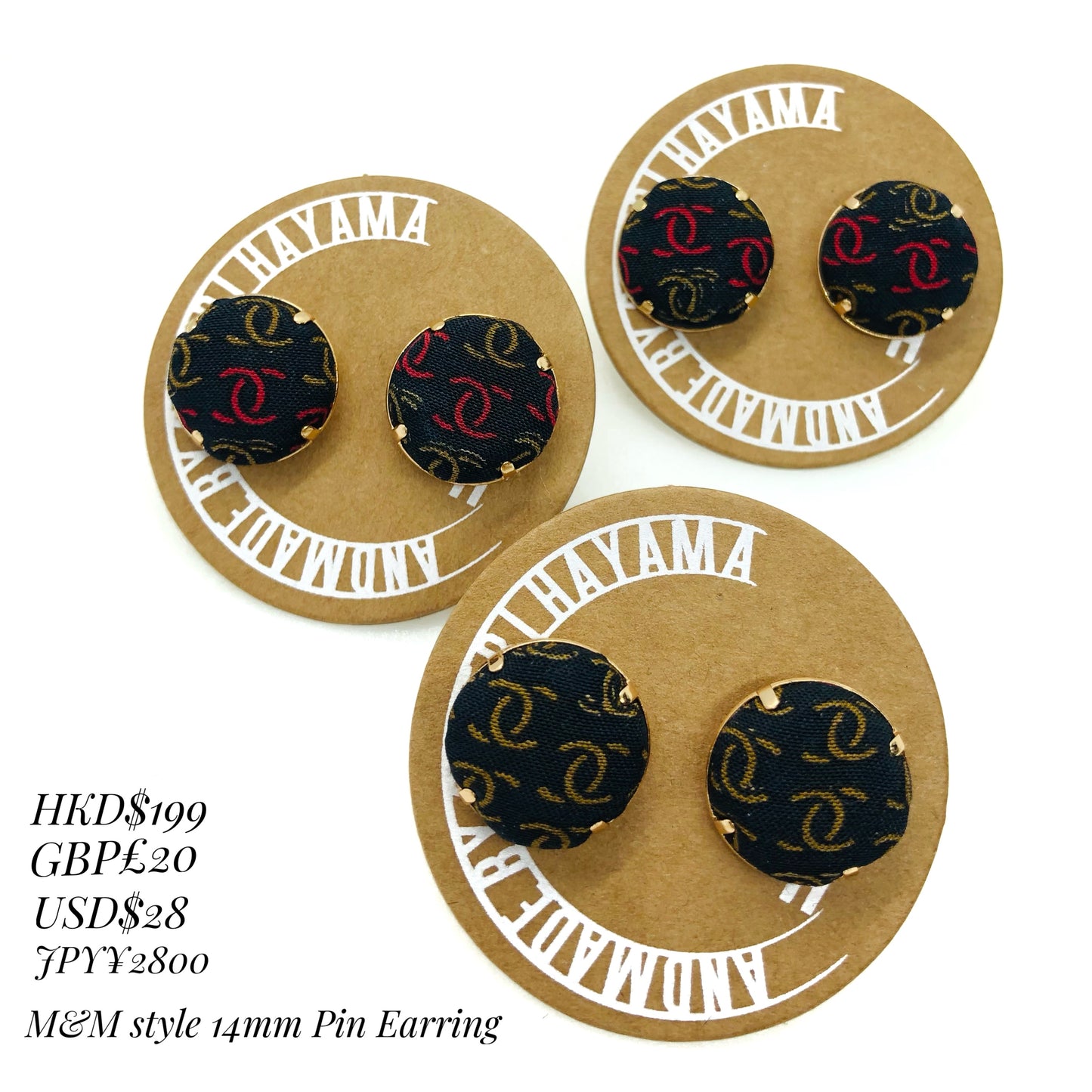 CC-Black with Bison & Cardinal CC logo- CC047- earring collection