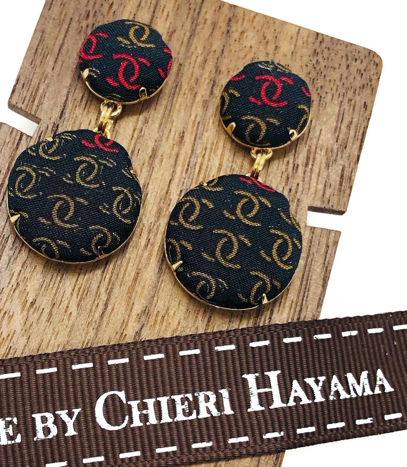 CC-Black with Bison & Cardinal CC logo- CC047- earring collection