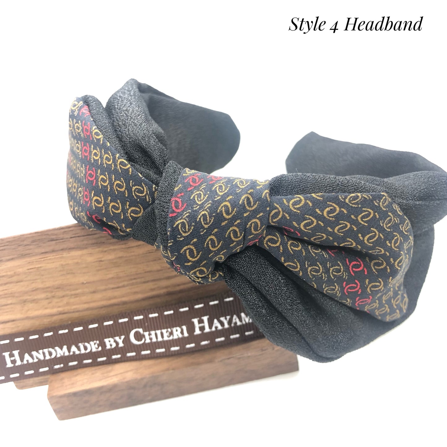 CC-Black with Bison & Cardinal CC logo- CC047- Headband/ Hairband/ Scrunchie
