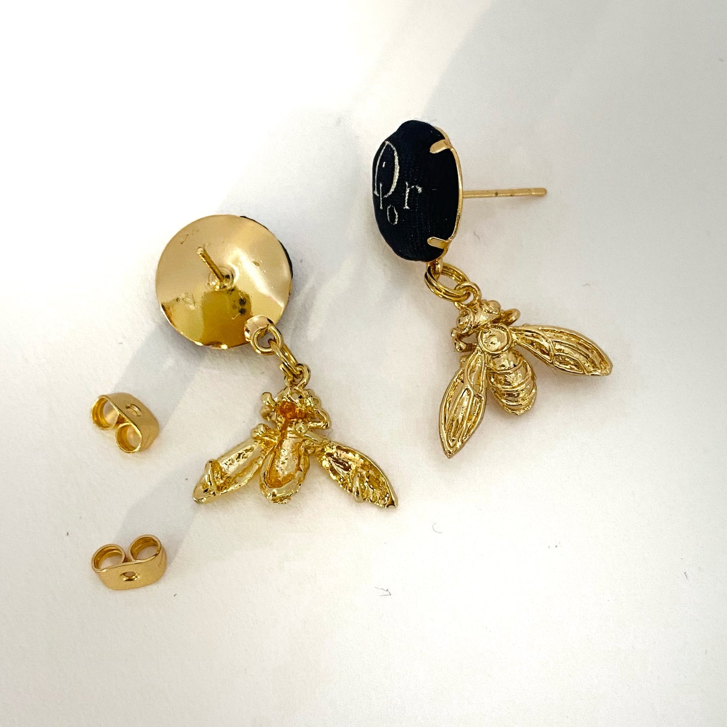 D-Drop earring- navy