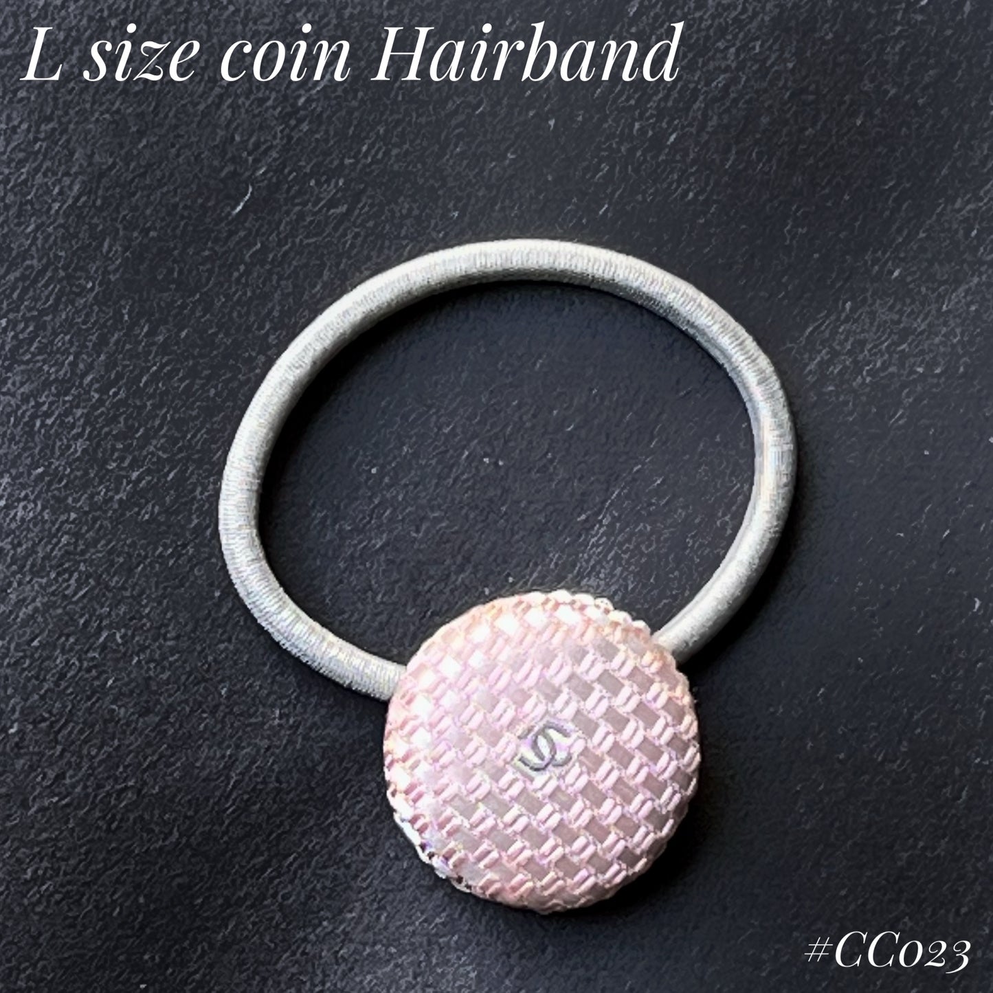 CC- Pink Tweeds & Pearl CC logo- CC023- hairband collection
