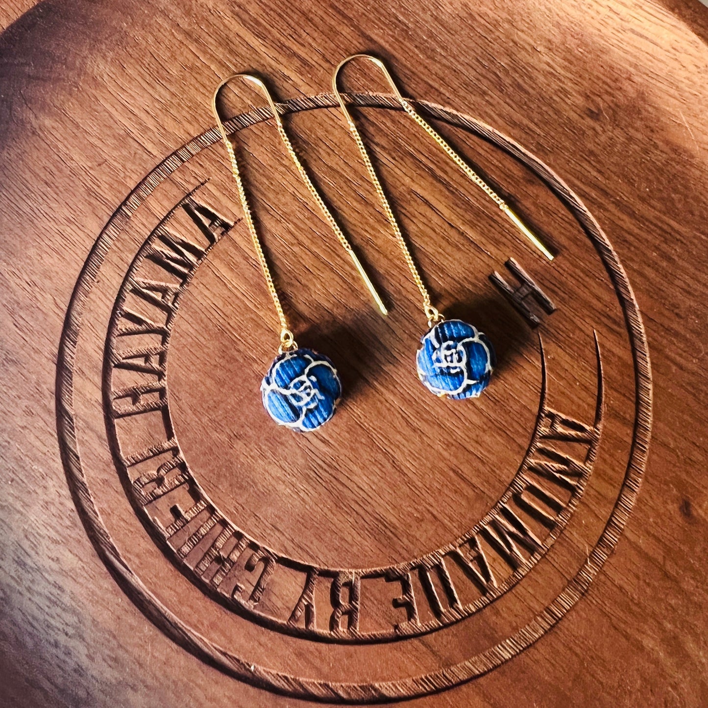 CC- Blue Camellias- CC061- Drop earring