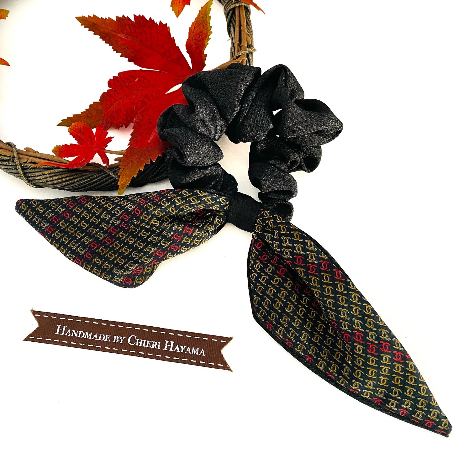 CC-Black with Bison & Cardinal CC logo- CC047- Headband/ Hairband/ Scrunchie