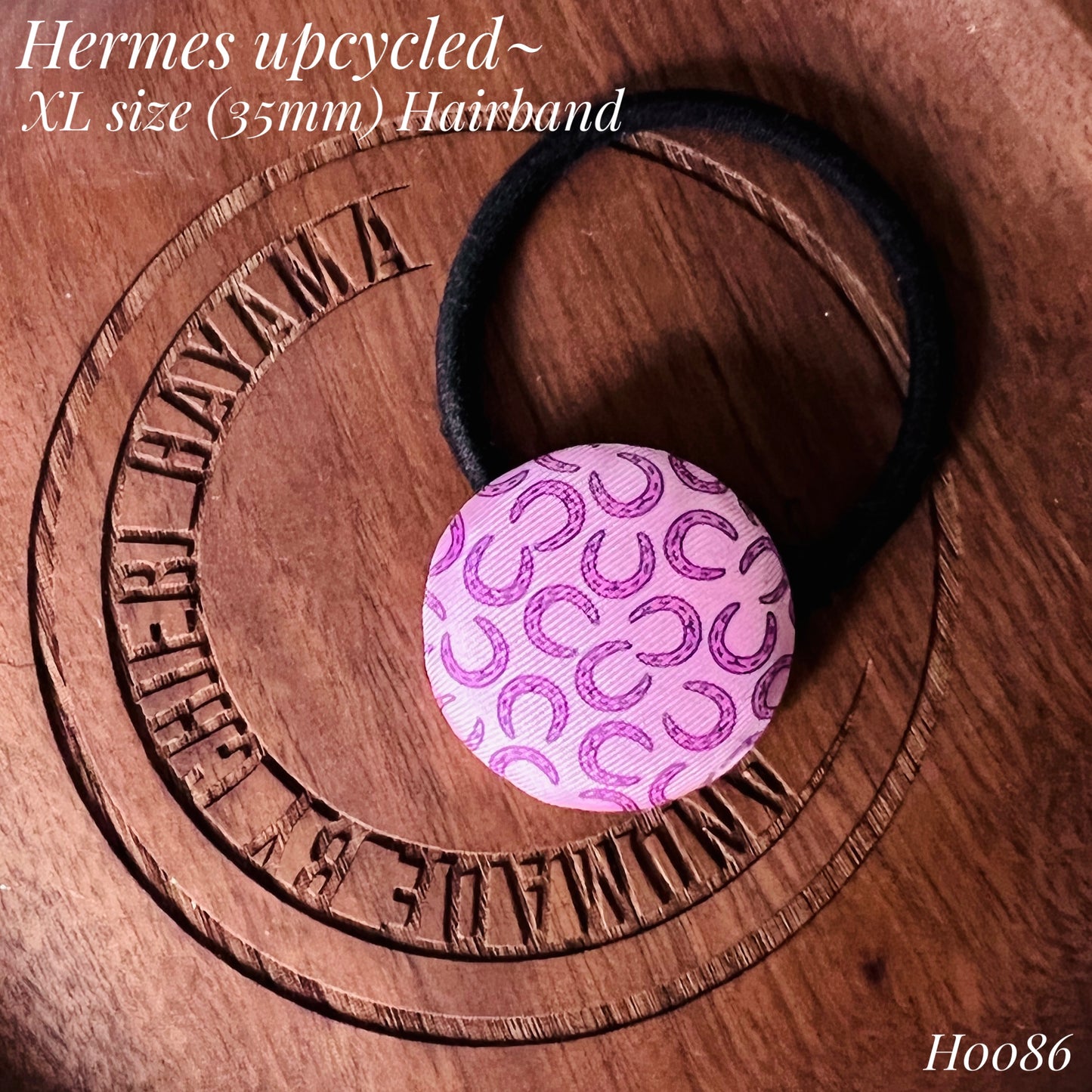 H-H0086-sakura Pink & Shocking pink lucky horseshoes- Hairband