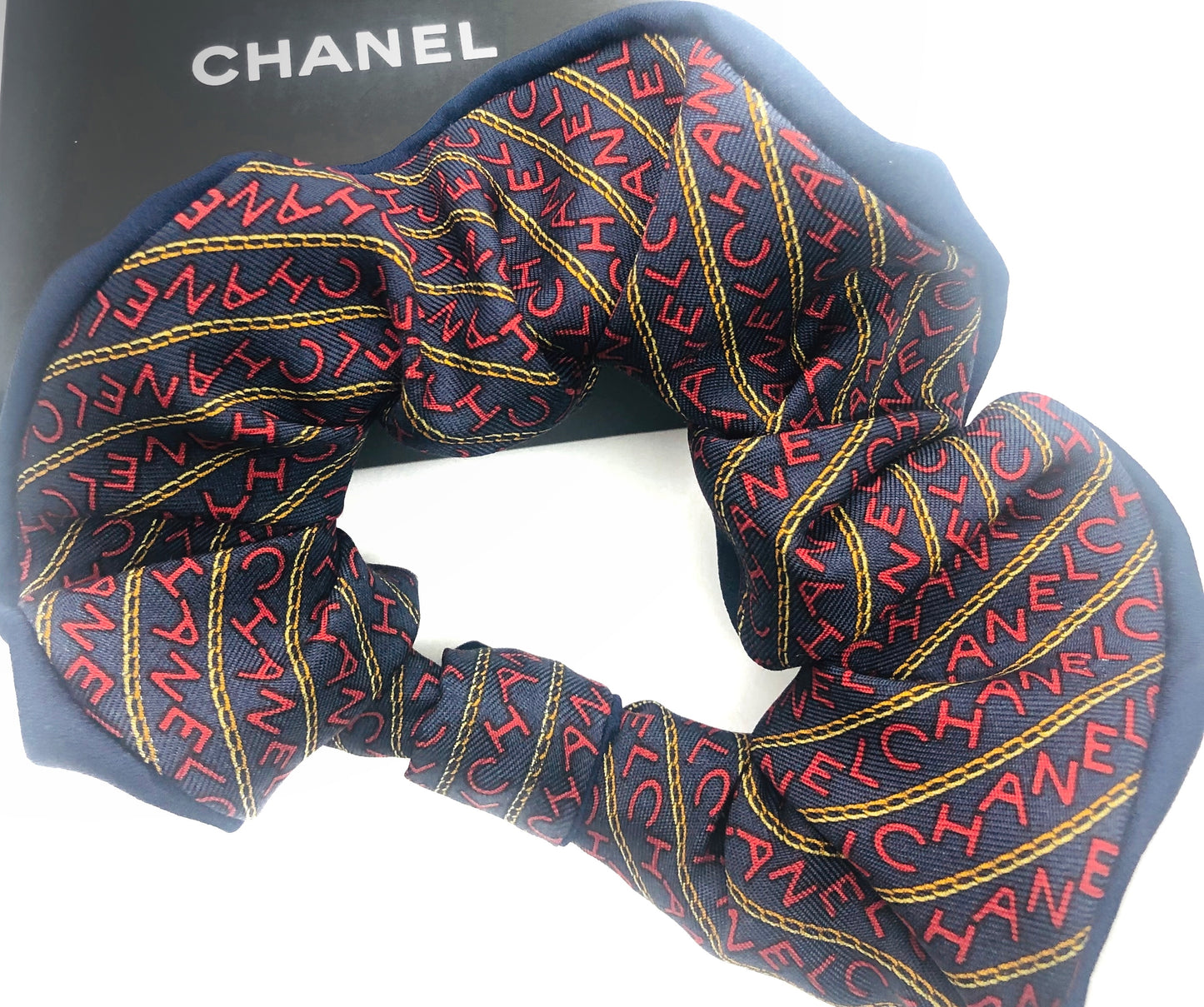 CC-Vintage navy & red with Gold Chain- CC002- Hairband/ hairpin/ earring