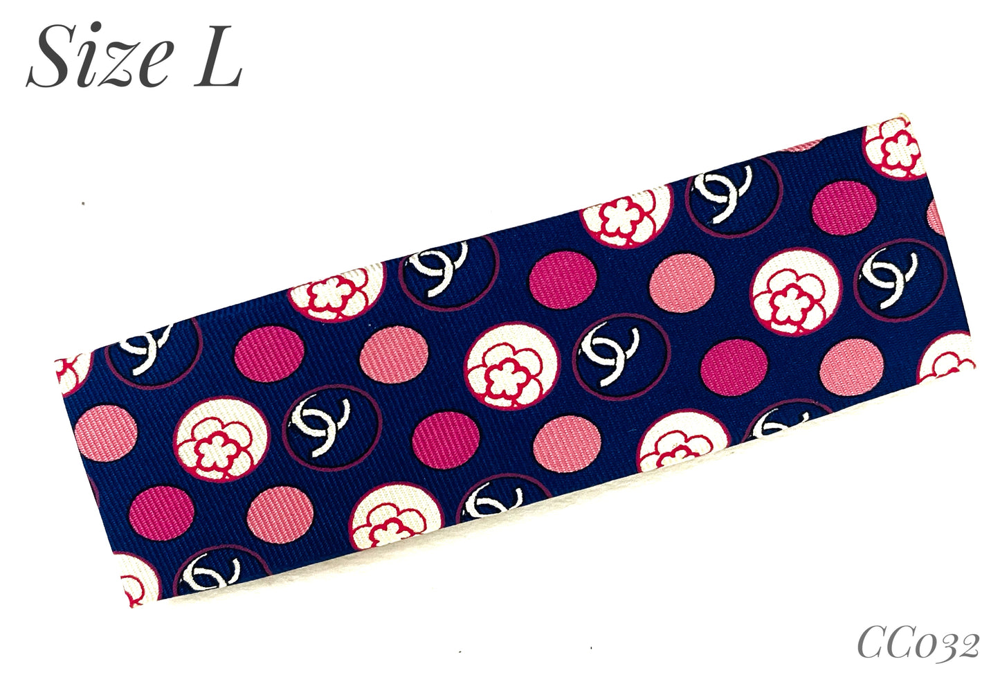 CC-Royal Blue & Pink Camellias- CC032- Flat Clip/ Hairband