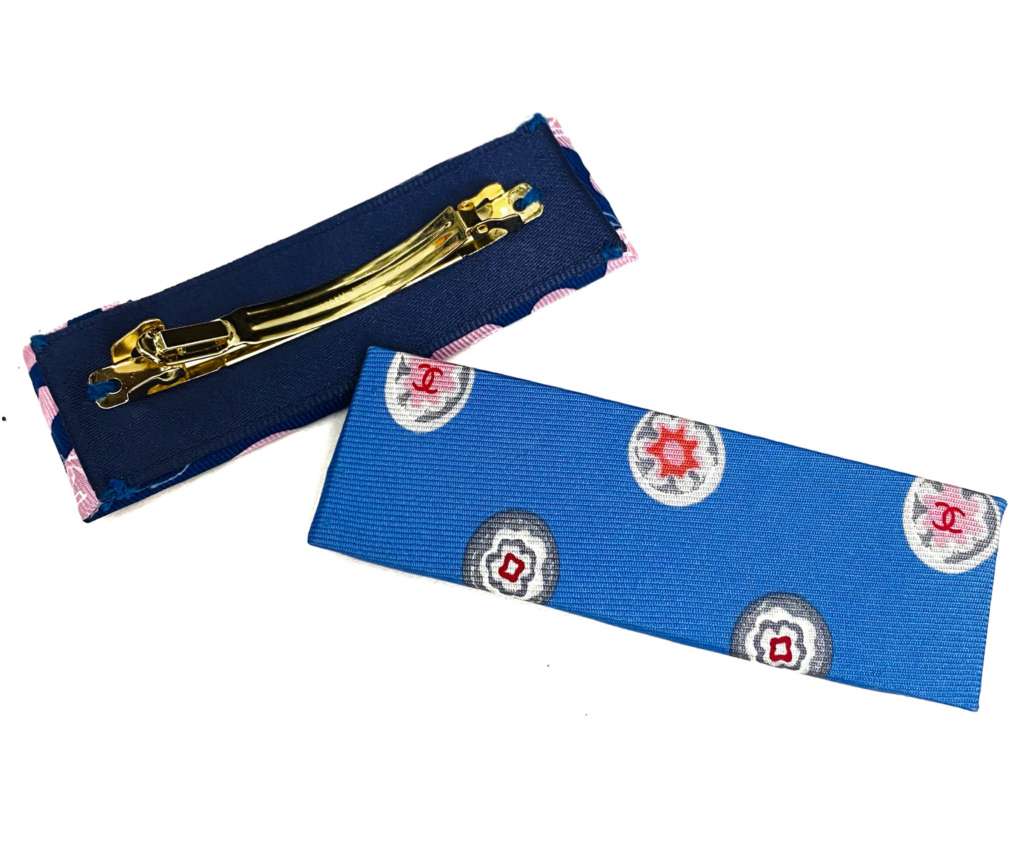 CC-Blue Jay & Pink Flower- CC005- Flat Clip/ mini duck clip