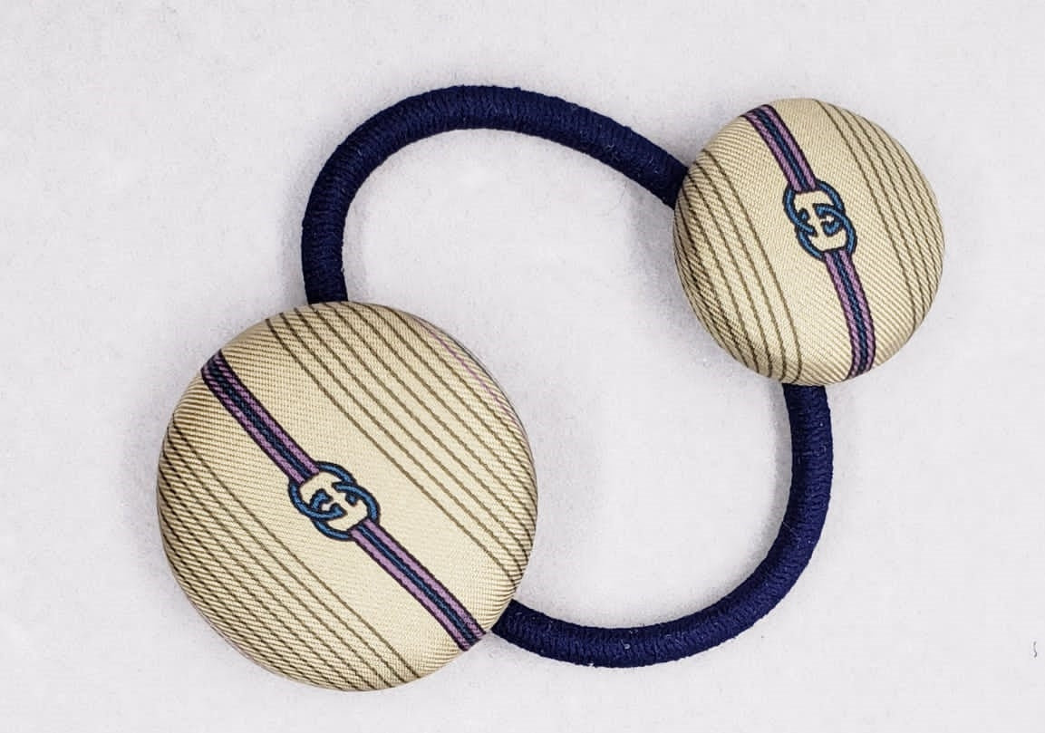 GG-Stone colour +navy & purple monogram- GG002- Hairband/ hair grips/ earring