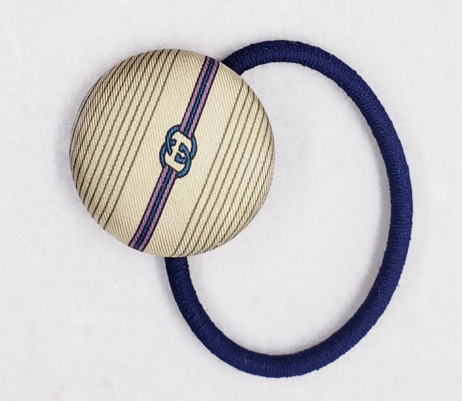GG-Stone colour +navy & purple monogram- GG002- Hairband/ hair grips/ earring