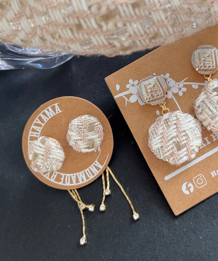 FF- Classic FF Beige & Light Gold- FF004- earring