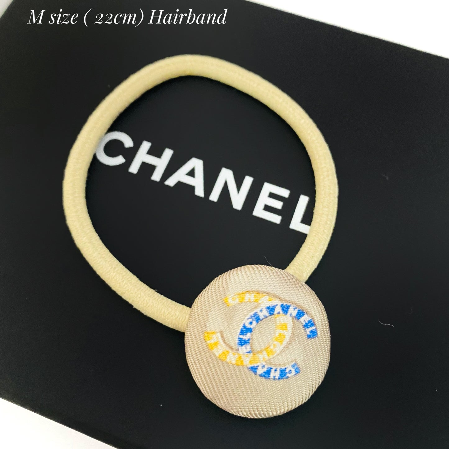 CC- classic beige with blue & yellow CC logo CC020- Hairband / oval shape Clip