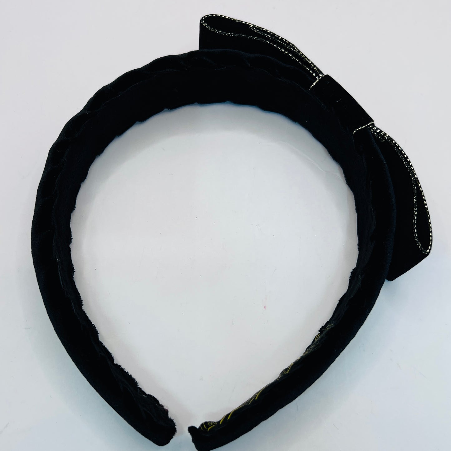 CC-ribbon black & gold valet headband