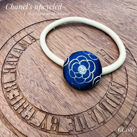 CC- CC0081- Navy & Rose Gold camellia with CC logo- hairband