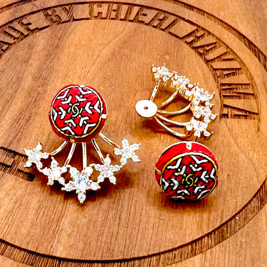CC- christmas red & snowflake - CC logo CC083- earring