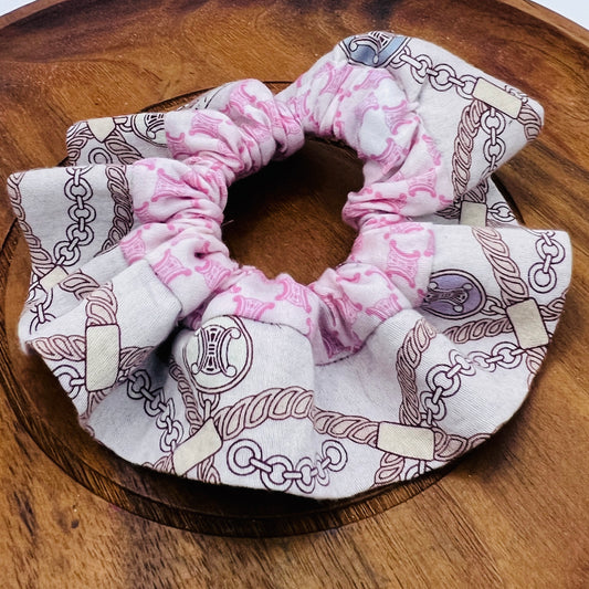 C-C Celine upcycled - scrunchie -pink cotton