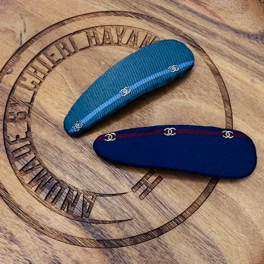 CC- Windsor Navy & Kelly Green CC monogram- CC031 - Korean girl style side clip