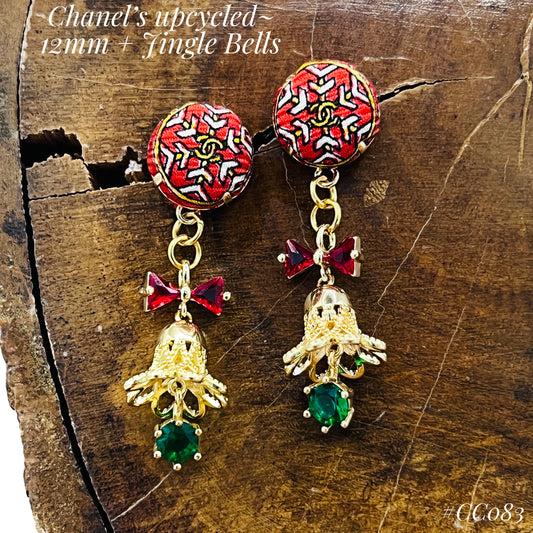 CC- christmas red & snowflake - CC logo CC083- earring
