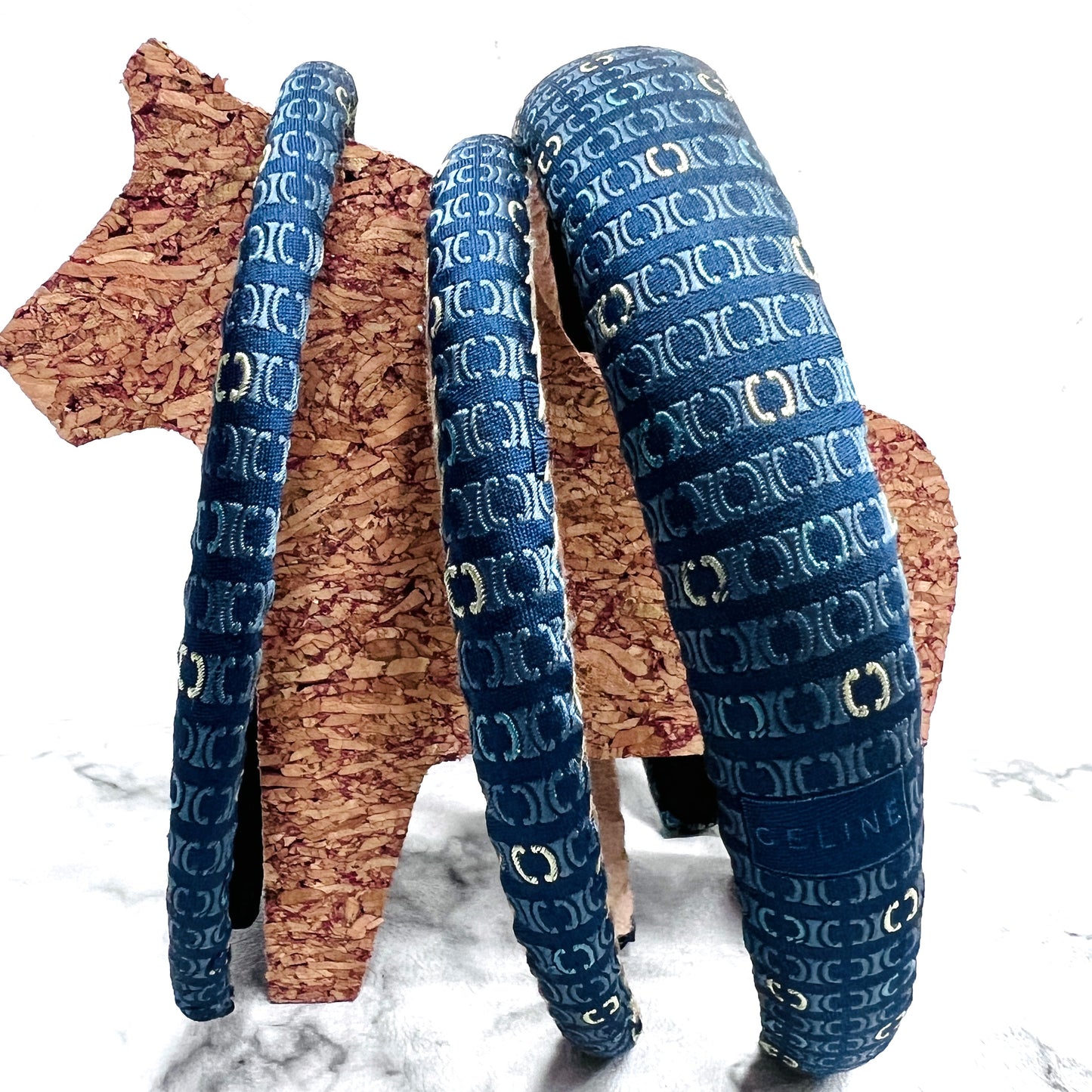 C-C -blue jeans & egg shells classic monogram headband (Copy)