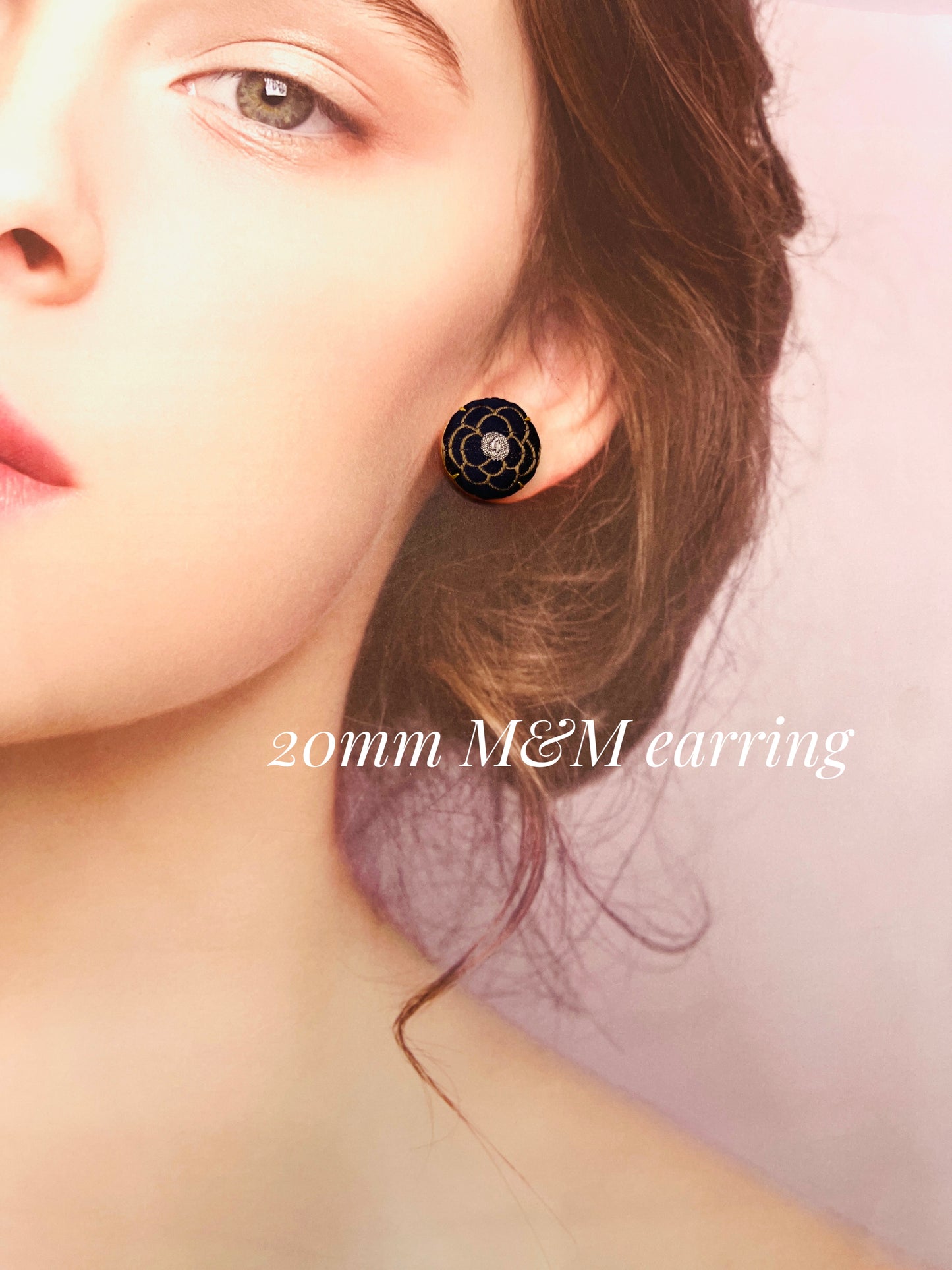 CC- CC0081- Navy & Rose Gold camellia with CC logo- clip