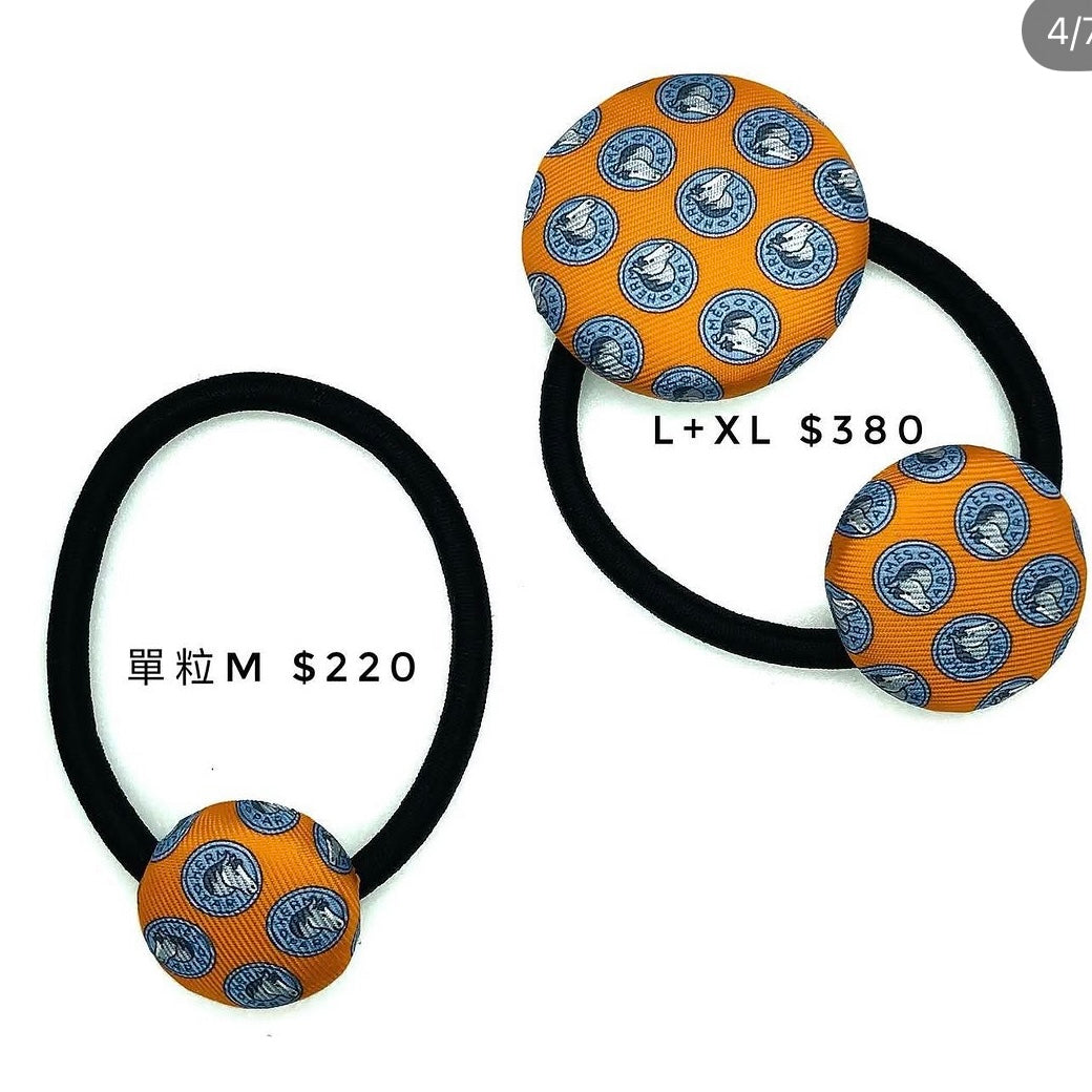 H-H most signature pattern in orange- H0039- clips & hairband