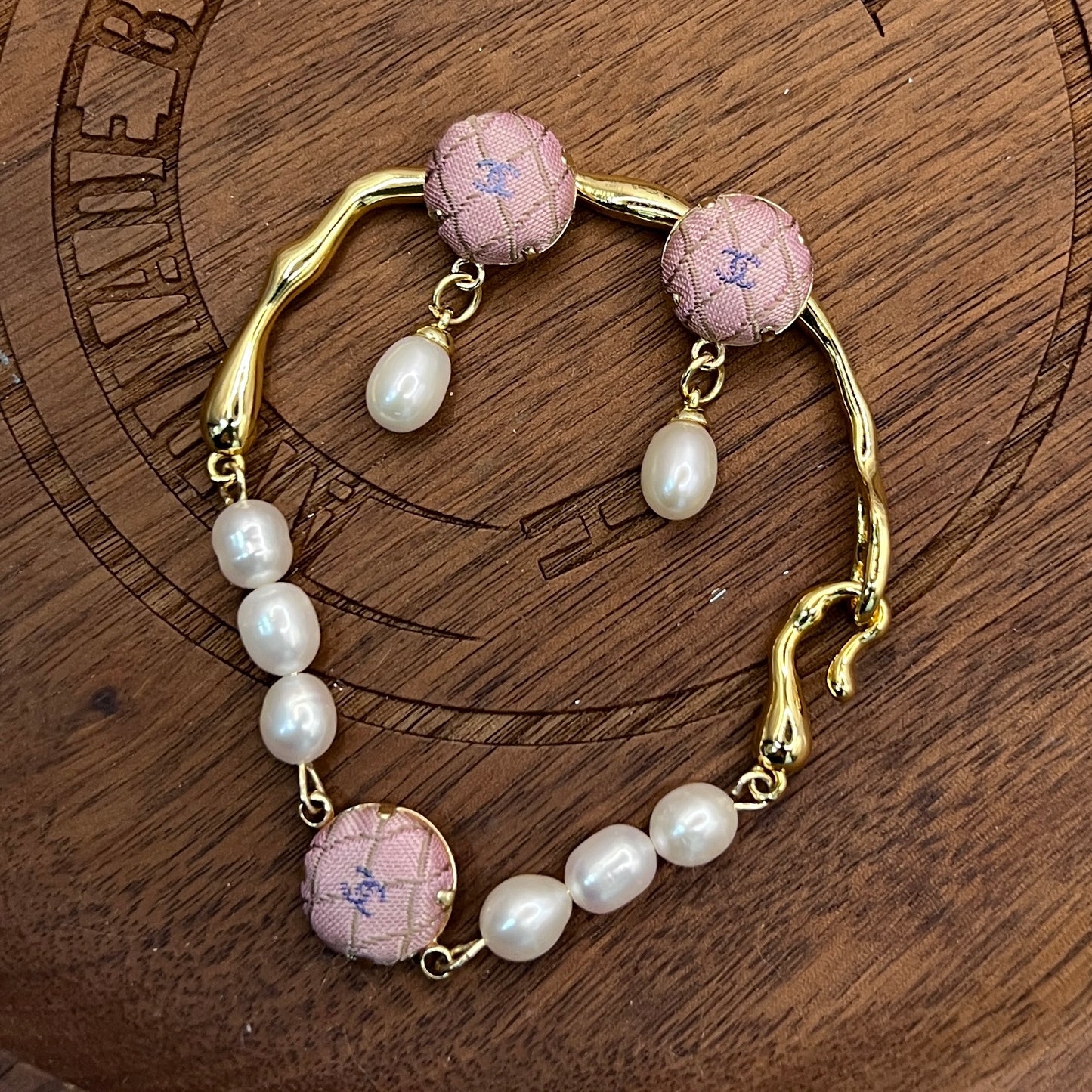 CC- Pink & lavender with CC logo- CC075- bracelet