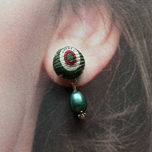 CC- palm green & swim ring - CC052- earring